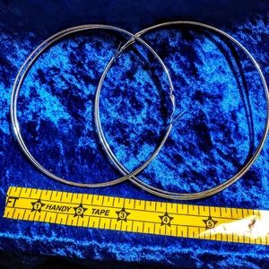 Silver 4" Hoops Earrings